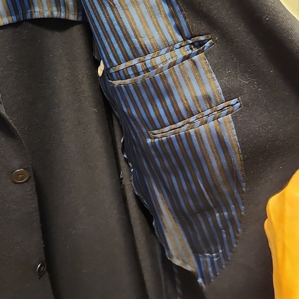 Flynt Blazer Mens 48L Navy Wool Elbow Patch Sport Coat - Picture 6 of 8